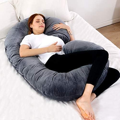 C Shape Premium Quality Pregnancy Pillow (Black grey mix)