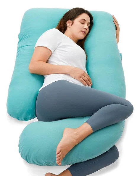 J shape Premium Quality Pregnancy Pillow (Light blue)