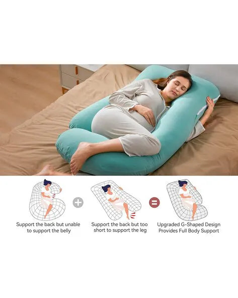 J shape Premium Quality Pregnancy Pillow (Light blue)