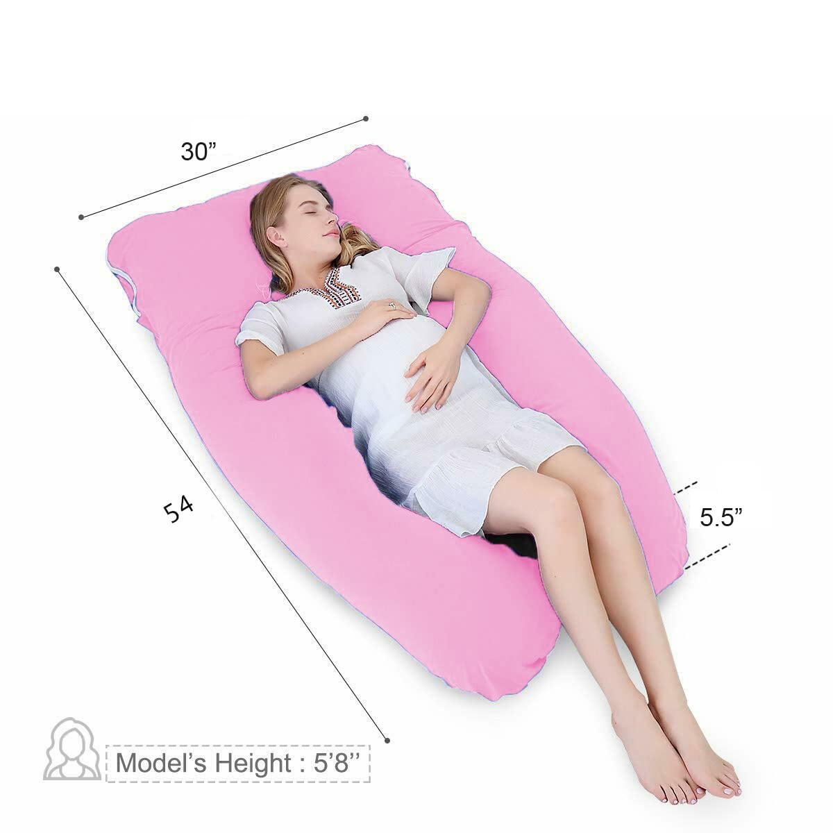 U shape Premium Quality Pregnancy Pillow (Pink)