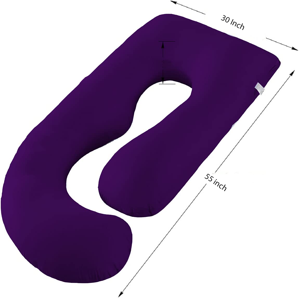 J Shape Fully Comfortable Microfibre Solid Pregnancy Pillow (Purple)