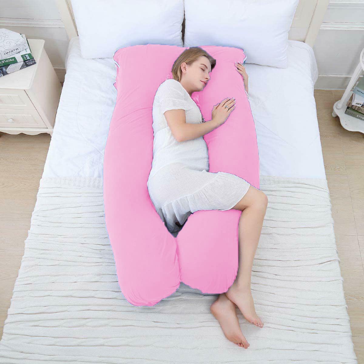 U shape Premium Quality Pregnancy Pillow (Pink)