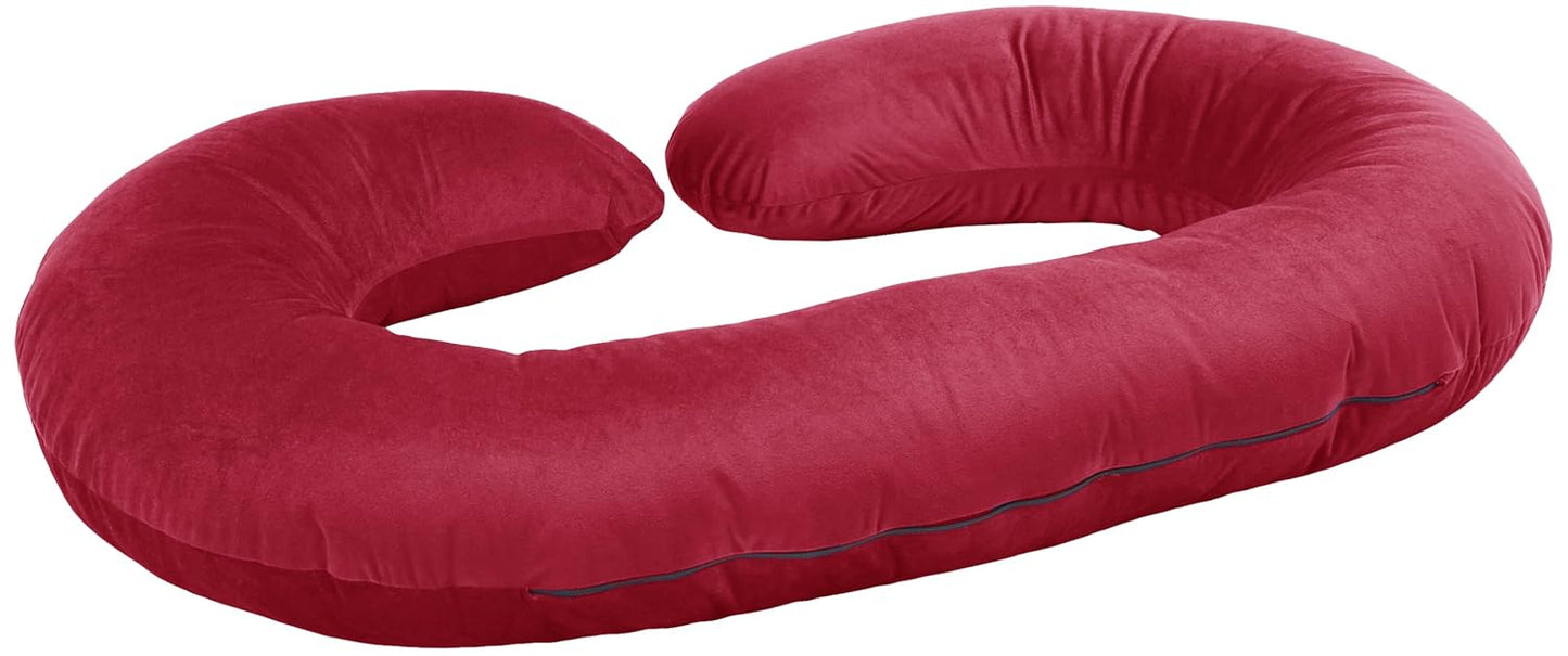 C Shape Fully Comfortable Microfibre Solid Pregnancy Pillow (Maroon)