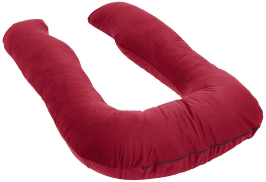 U Shape Fully Comfortable Microfibre Solid Pregnancy Pillow (Maroon)