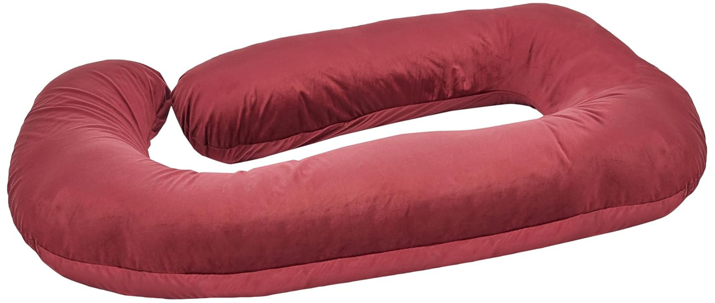 J Shape Pregnancy Pillow for Women (Maroon)