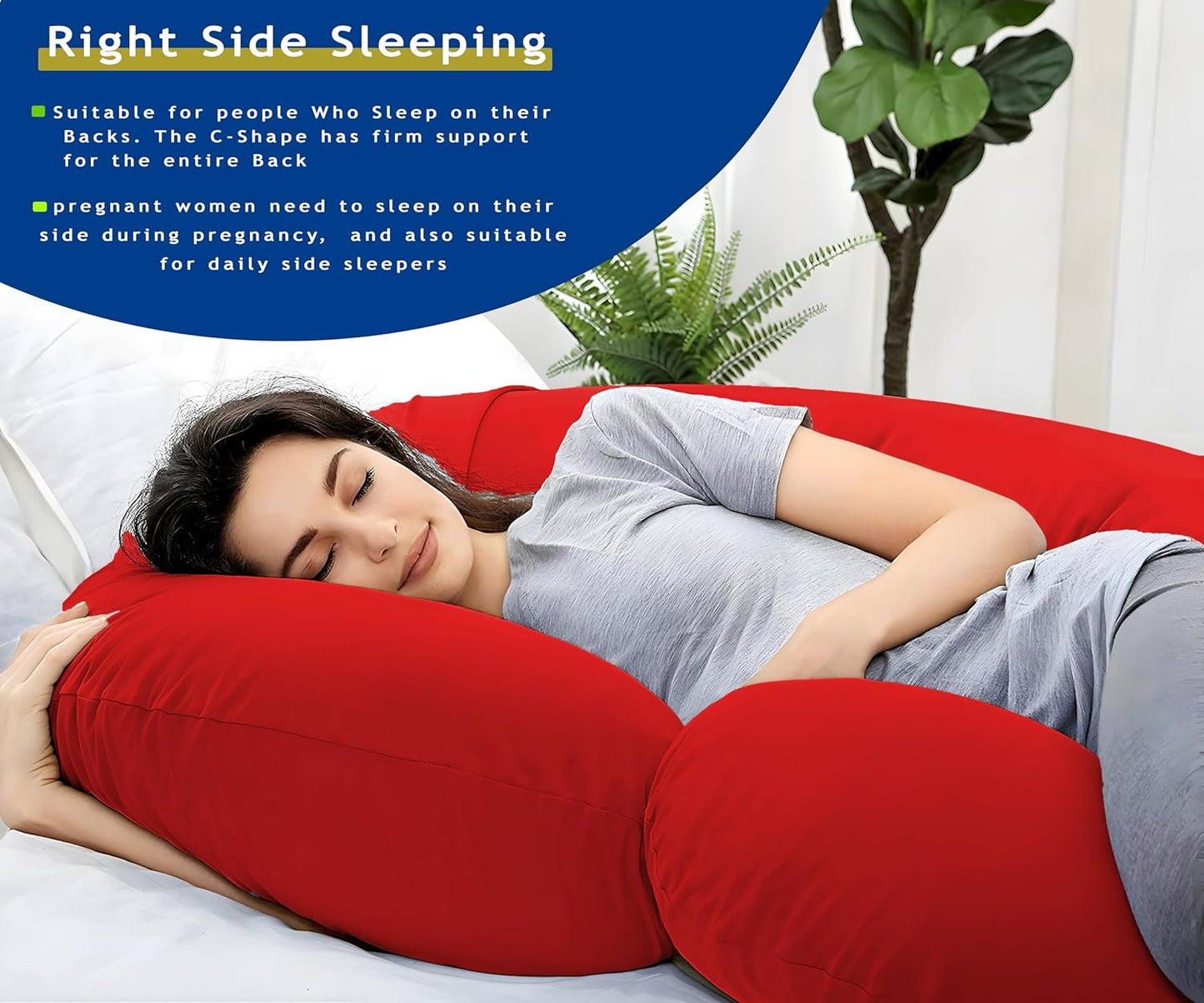 C Shape Premium Quality Pregnancy pillow (Red)