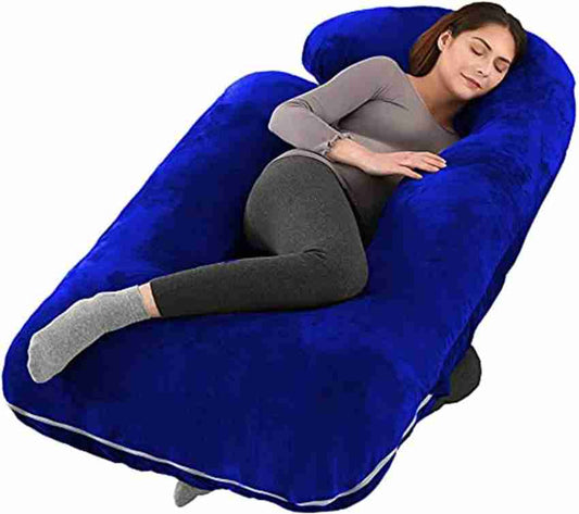 J Shape Comfortfull Pregnancy Pillow For Women (Blue)