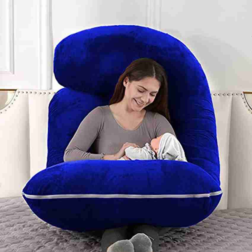 J Shape Comfortfull Pregnancy Pillow For Women (Blue)